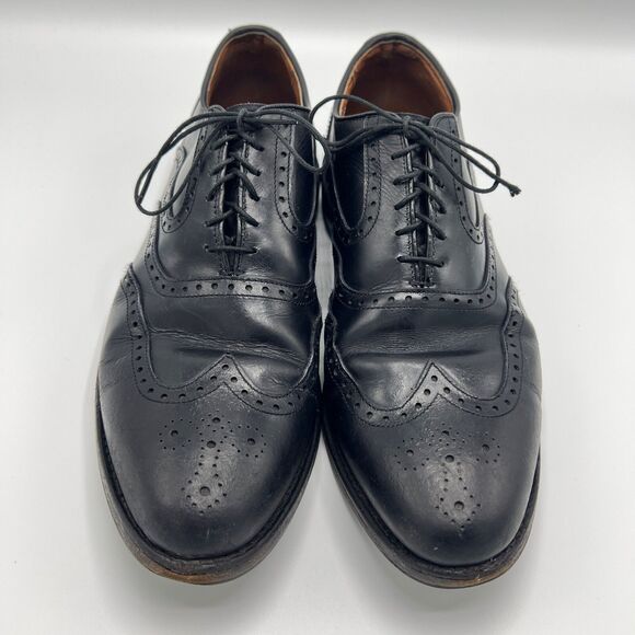 As Is Allen Edmonds Dress Shoes Size 10 Black McClain Wingtip Leather Oxfords main image 4
